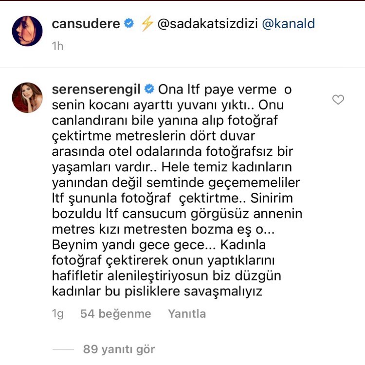 seren serengil den cansu dere ye olay metres yorumu