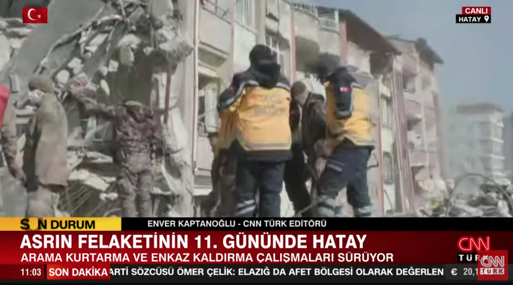 hatay da 11. gunde cebrail mahallesi kimyaci apartmani enkazinda mucize fatma ramazan dan isi tespit edildi