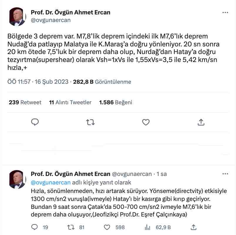 prof dr ovgun ahmet ercan dan dikkat ceken deprem aciklamasi bolgede 3 deprem var