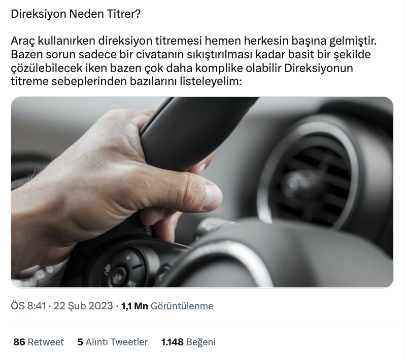 araba surerken direksiyon neden titrer