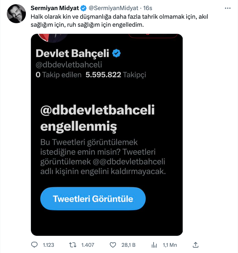 sermiyan midyat devlet bahceli yi sosyal medyada engelledi